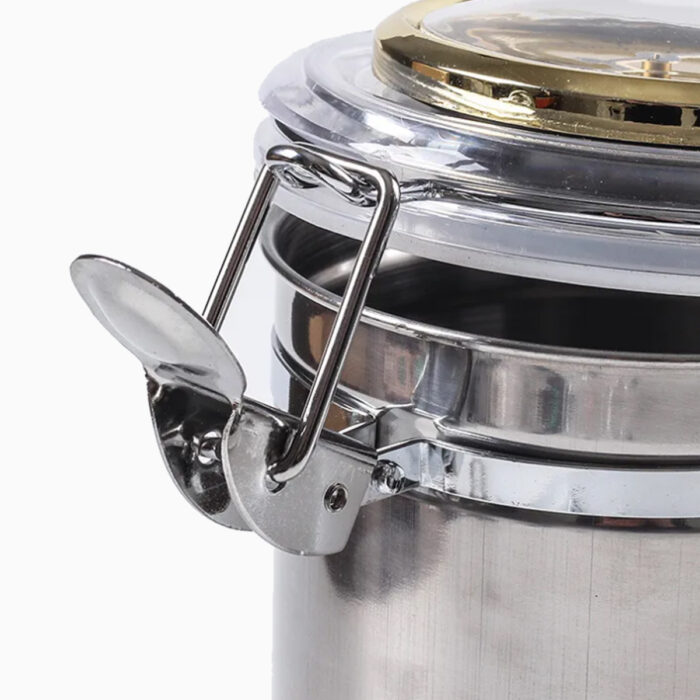โถเก็บยาเส้น Stainless Tobacco Jar with Hygrometer