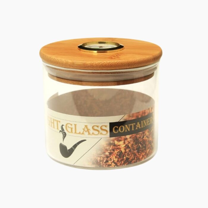 โถเก็บยาเส้น Glass Tobacco Jars with Hygrometer
