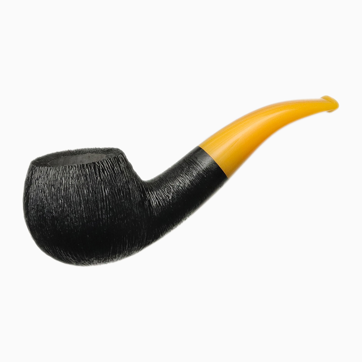 ไปป์ BriarWorks Classic Dark Rusticated with Amber Stem C101