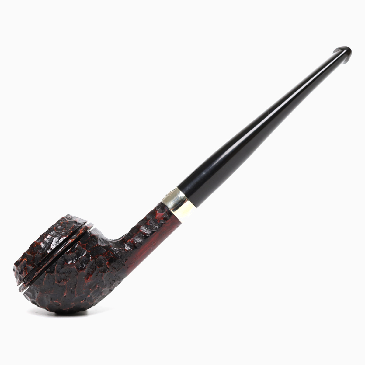 ไปป์ PETERSON JUNIOR RUSTICATED NICKEL MOUNTED SQUAT RHODESIAN FISHTAIL